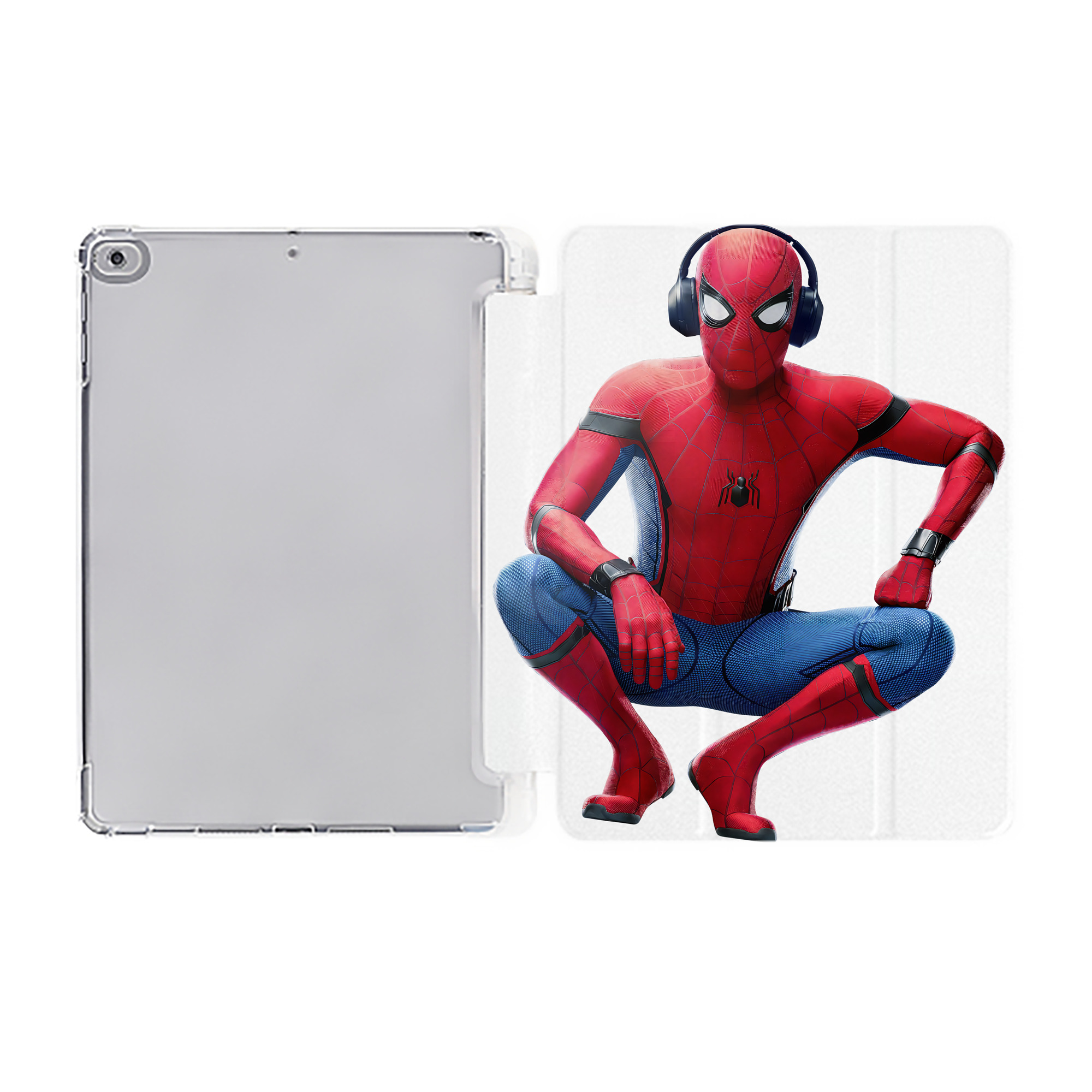 （画像用） Spider Man スパイダーマン IPad ケース ペン収納付き 三つ折りスタンド PUレザー×シリコン 対応機種9.5/10.5/10.9インチ